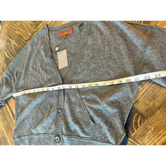 7 for All Mankind Wool Blend Sweater Women Small Neutral Academia Old Money Twee - Picture 5 of 7